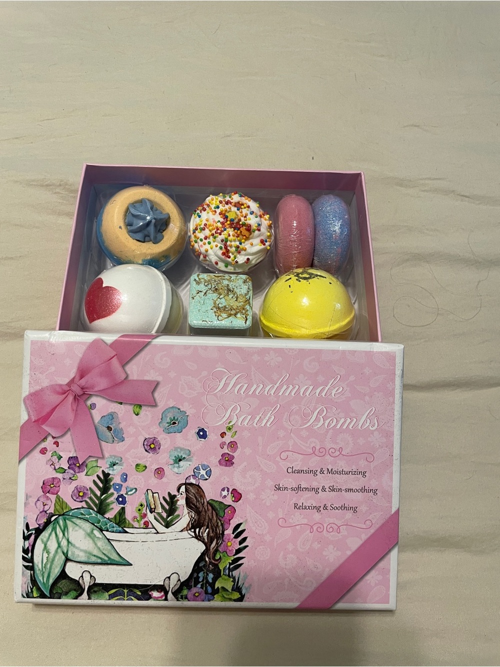 7 Bath Bombs Gift Set - Pink